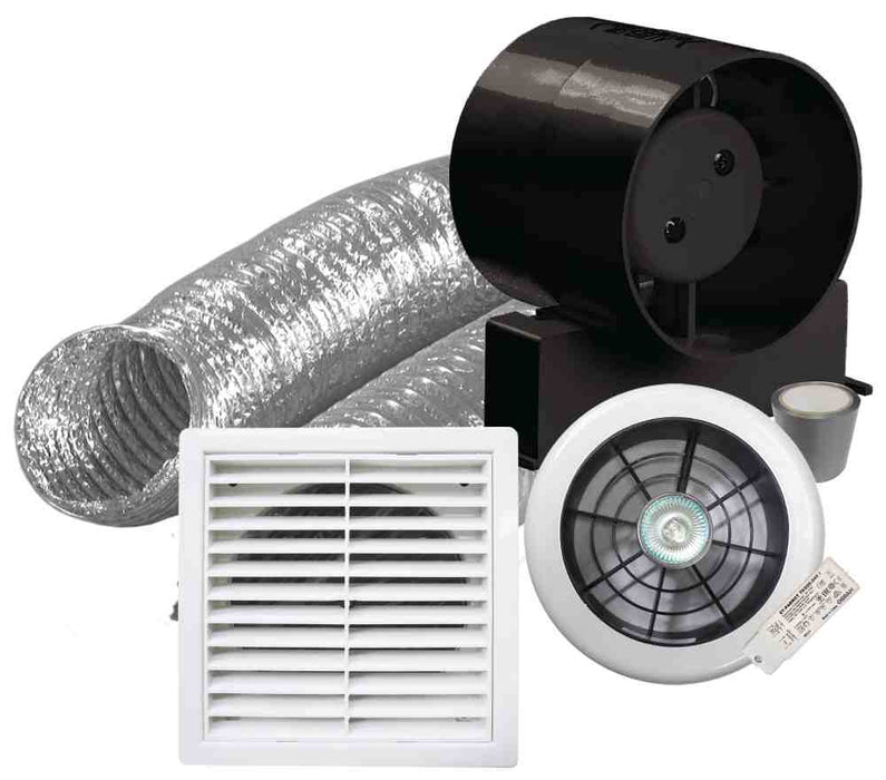Basec Inline Extraction Fan Kit ID150 Light 150mm 6m