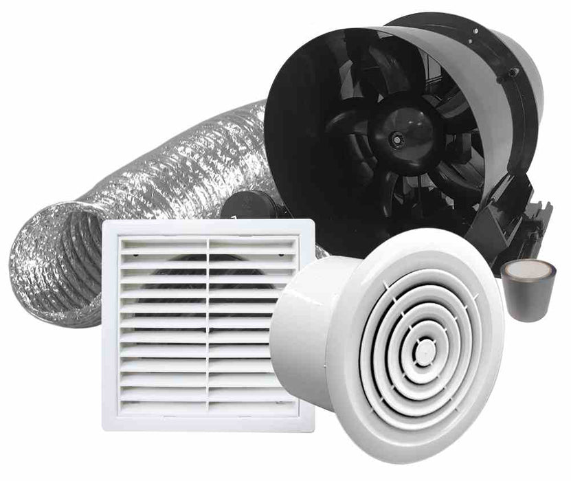Basec Inline Extraction Fan Kit Twin Blade 150mm 6m