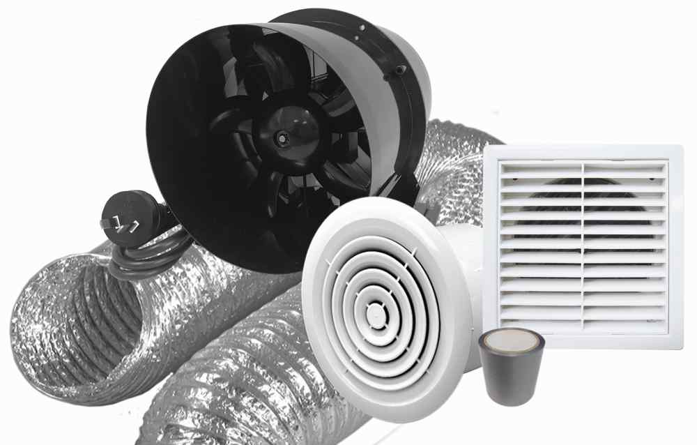 Basec Inline Extraction Fan Kit Twin Blade 150mm 3m