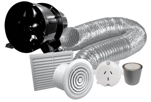 Basec Inline Extraction Fan Kit Twin Blade 150mm 6m