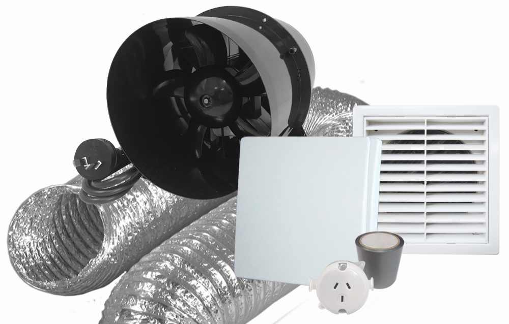 Basec Inline Extraction Fan Kit Twin Blade 150mm 3m