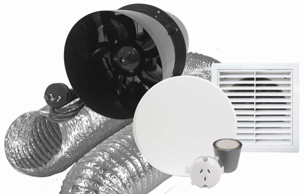 Basec Inline Extraction Fan Kit Twin Blade 150mm 3m