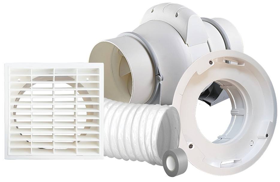 Contour Inline Extract Fan Kit Mixflow 150mm Std