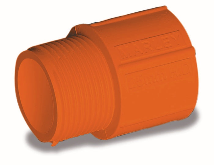Conduit Plain Screw Adaptor 20mm Orange