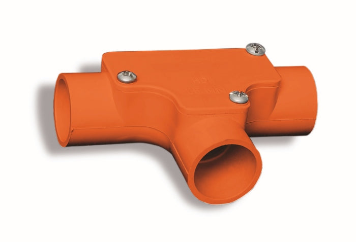 Conduit Inspection Tee 20mm Orange