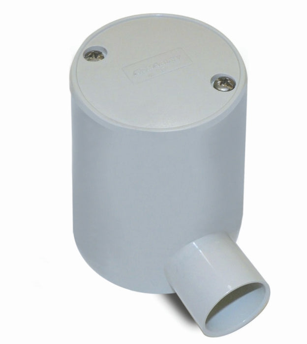 Conduit Box 25mm AED 1Way Deep Circ Grey