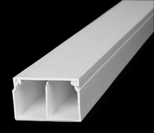 Trunking Mini 40 x 25mm x 3m Twin Compartment White