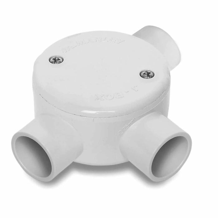 Conduit Box 25mm 3Way Circ Grey