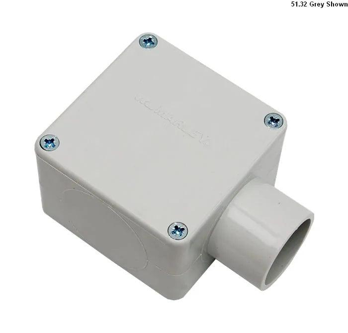 Conduit Box 32mm 2Way Square Grey