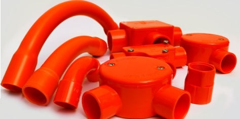 Conduit Box 20mm Angle Circ Orange