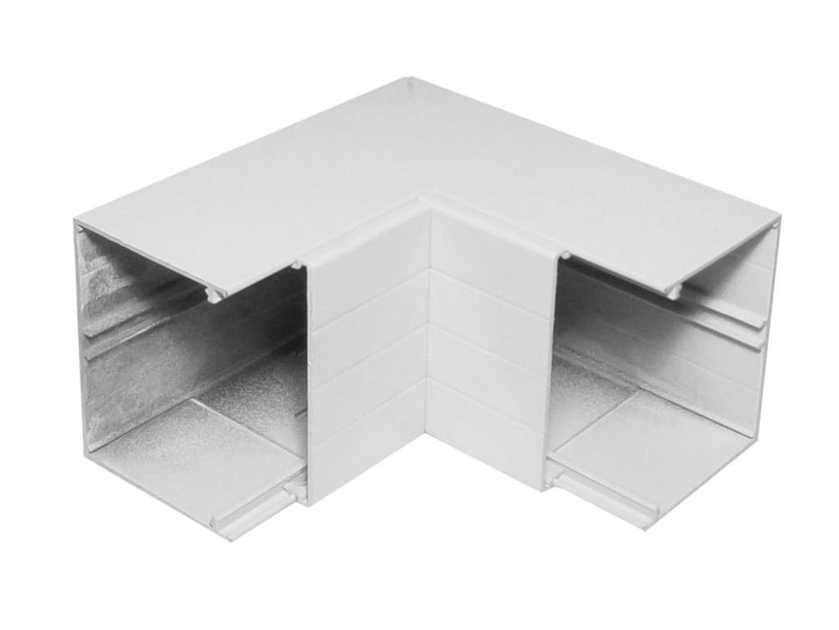 Cat6 Duct 85mm Int Weld Corner with Cover Penrose White