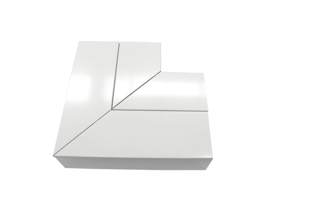 Cat6 Duct 110mm Flat Bend Up Weld with Cover P/Coated White