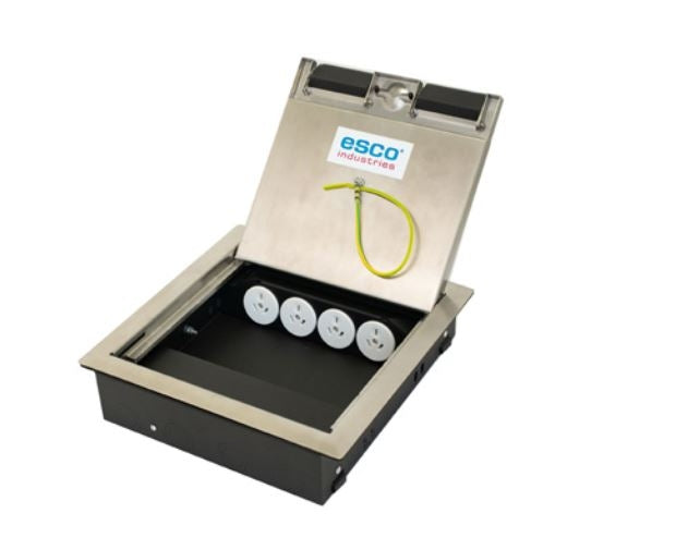 Eb64 Box SS Flush Lid Bevel Surround 4x PPT 6xway Data