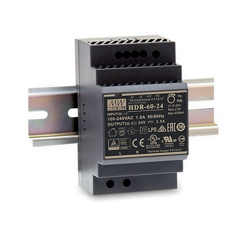 Power Supply 60W 24VDC 2.5A Class II Slim Din Mnt