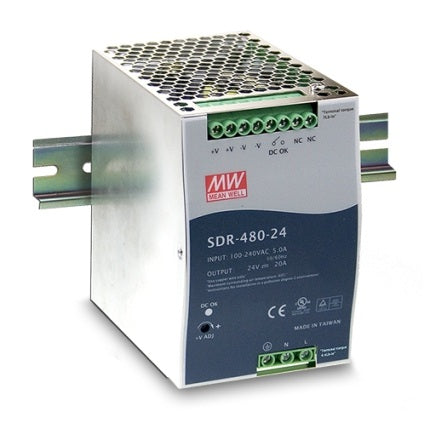 Power Supply Slim 480W 20A 24VDC High Effi Din Mnt