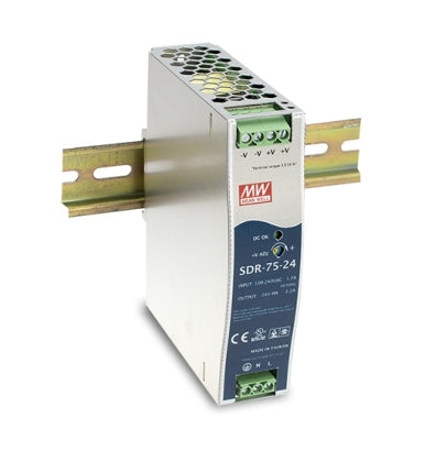 Power Supply Slim 75W 3.2A 24VDC High Effi Din Mnt