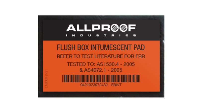 Allproof Fireproof Flush Box Pad AS1503.4 AS4072.1