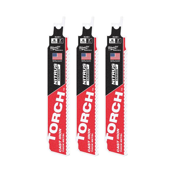 Sawzall Carbide Blade The Torch With Nitrus 7tpi 150mm(Pkt3)