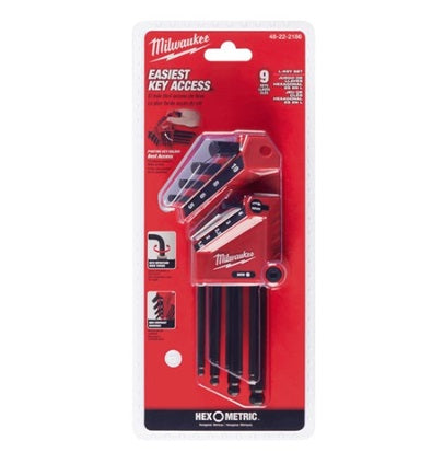 Hex Key Set 9pc Metric L-Style Ball End