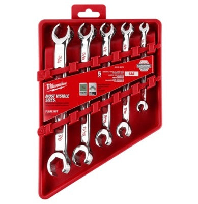 Double End Flare Nut Wrench Set 5pc SAE