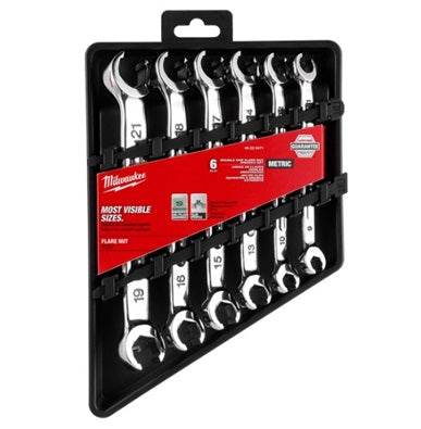Double End Flare Nut Wrench Set 6pc Metric