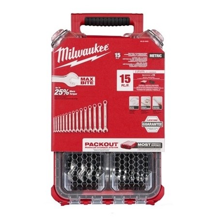 Packout Metric Combination Wrench Set 15pc