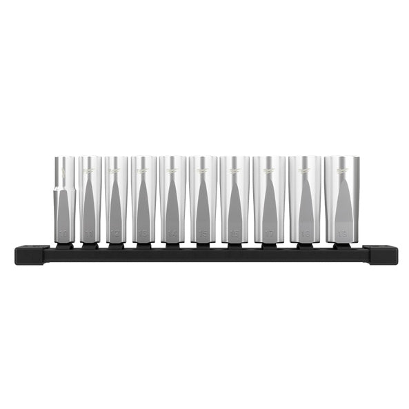 Socket Set 3/8in Drive Deep Metric Chrome Flat Side 10pc