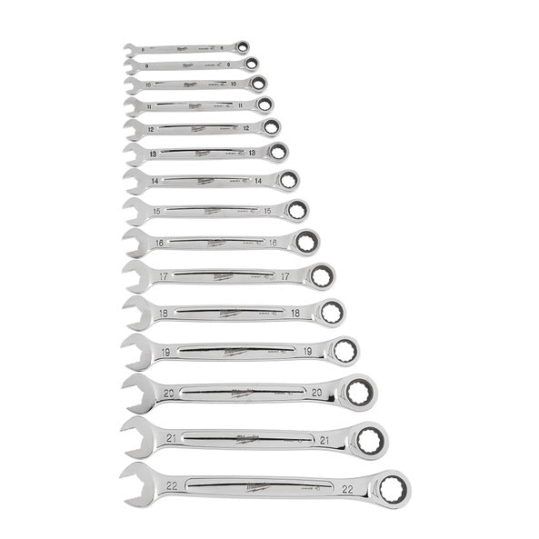 Maxbite Ratcheting Combo Wrench Set 15pc Metric W/Storage