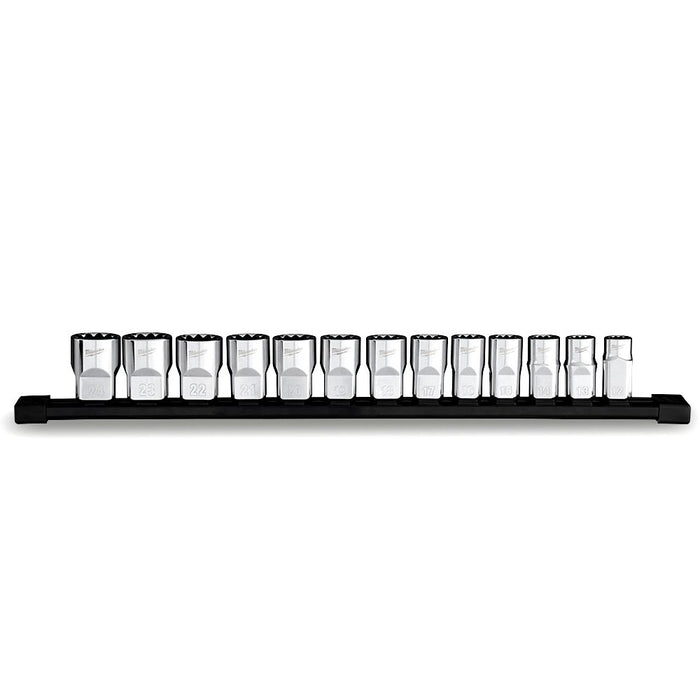 Ratchet Socket Set 1/2in Drive 12Pt 12pc Metric