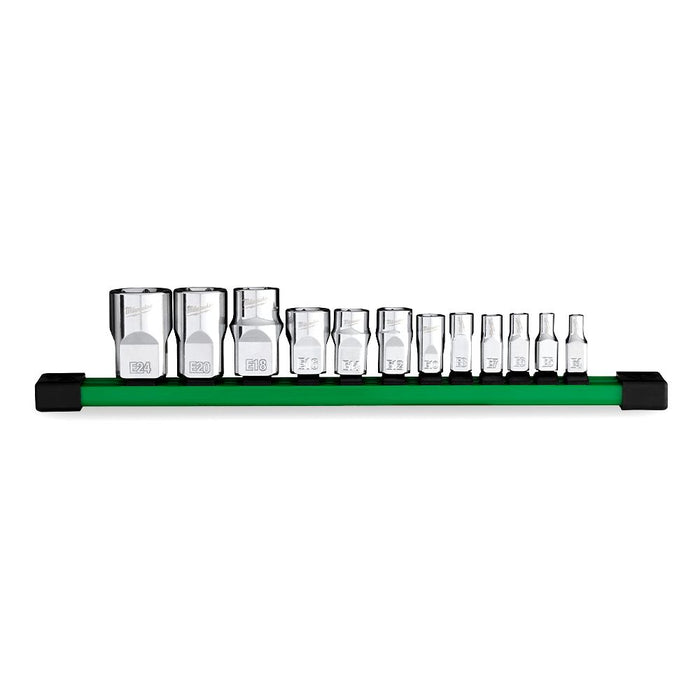 Torx Socket Set 12pc 1/4-3/8-1/2in Drive External