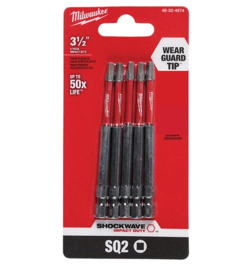 Shockwave Power Bit Square No2 89mm (Pkt5)