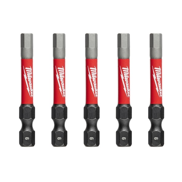 Shockwave Power Bit Hex 6mm 50mm 2in Pkt 5