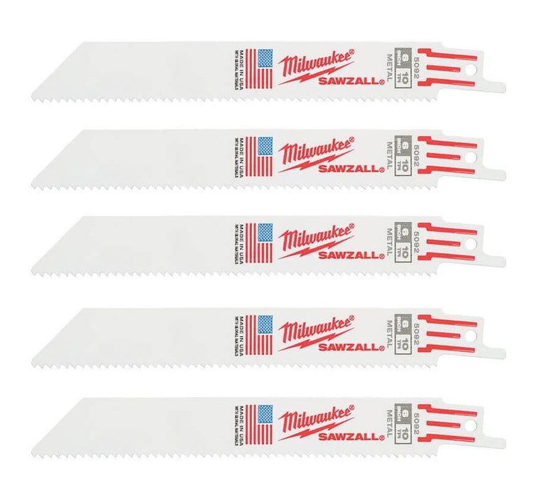 Recip Saw Blade 150mm 6in Metal Thin Kerf 10tpi (Pkt5)