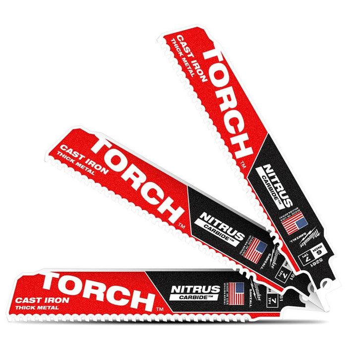 Sawzall Carbide Blade The Torch w/Nitrus 8tpi 150mm(Pkt3)