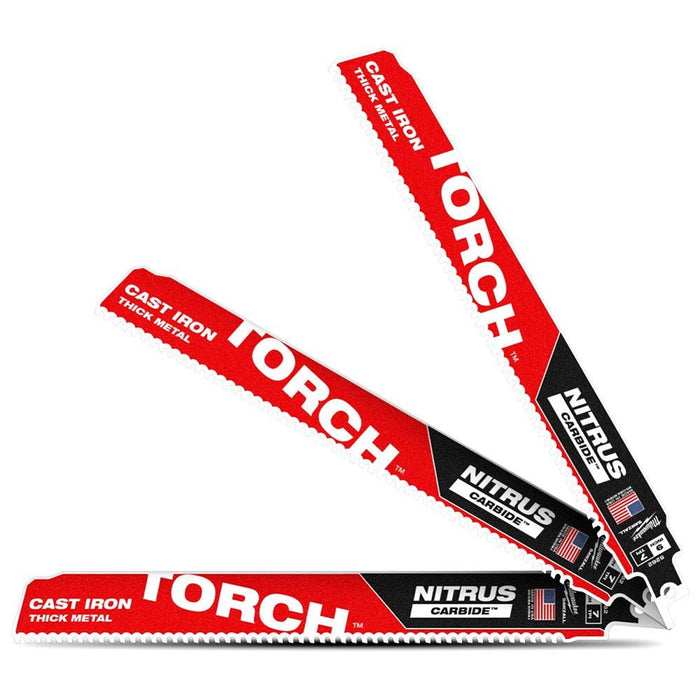 Sawzall Carbide Blade The Torch w/Nitrus 8tpi 230mm(Pkt3)
