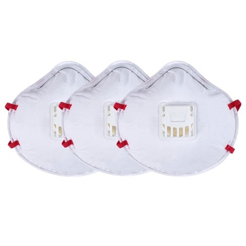 N95 Disposable Valved Respirators 3 Pk