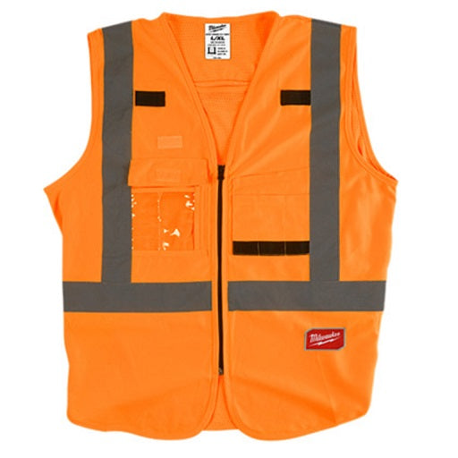 High Visibility Vest Orange Size Large/X-Large