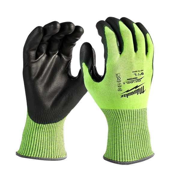 High Visibility Cut Level 4 Gloves X Large