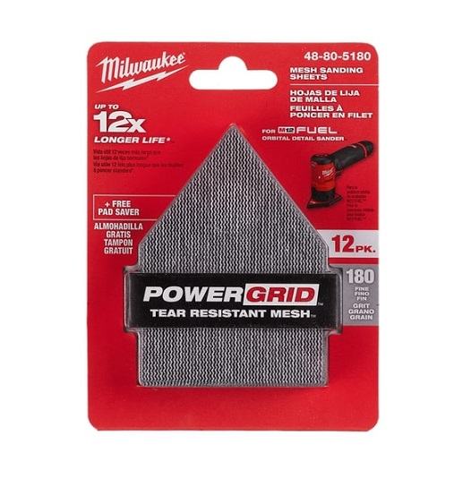 Pentagon Net Sandpaper 180 Grit Hook & Loop 12Pk