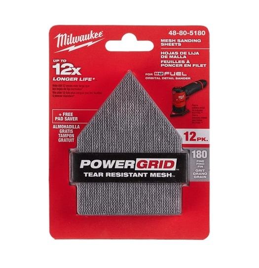 Pentagon Net Sandpaper 220 Grit Hook & Loop 12Pk