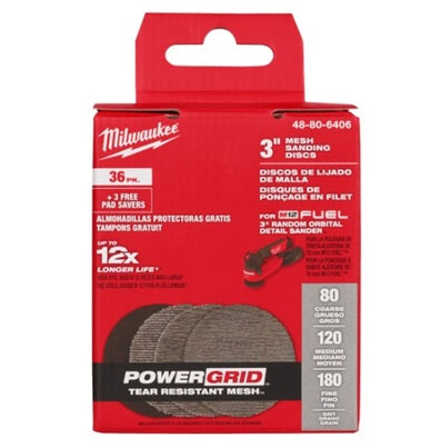 Powergrid H & L Mesh Sanding Discs 75mm Assorted 36pk