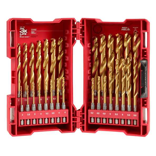 Shockwave Red Helix Drill Bit Titanium 29Pc Set