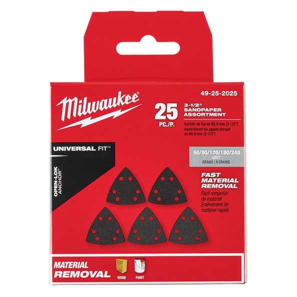 Open-Lok Multi Tool Triangle Sand Paper Variety Pack 25Pk