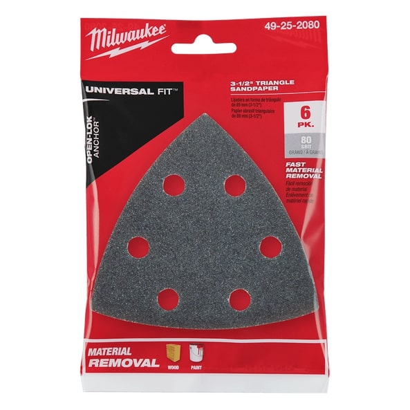 Open-Lok Multi Tool Sand Paper 80 Grit 6Pk