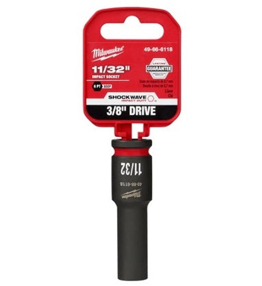 Shockwave 3/8in Drive 11/32in Deep 6 Point Impact Socket