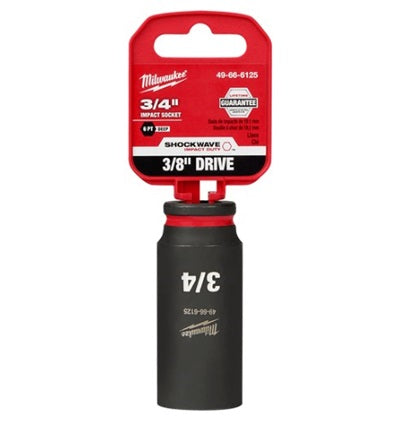 Shockwave 3/8in Drive 3/4in Deep 6 Point Impact Socket