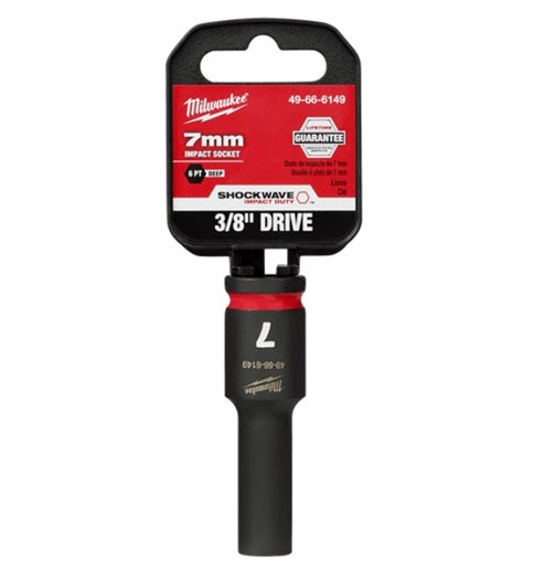 Shockwave 3/8in Drive 7mm Deep 6 Point Impact Socket