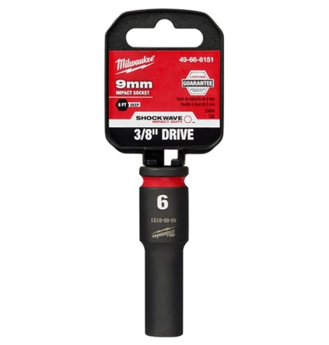 Shockwave 3/8in Drive 9mm Deep 6 Point Impact Socket
