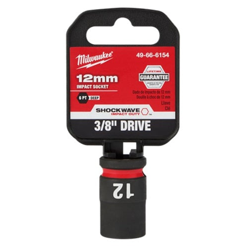 Shockwave 3/8in Drive 12mm Deep 6 Point Impact Socket