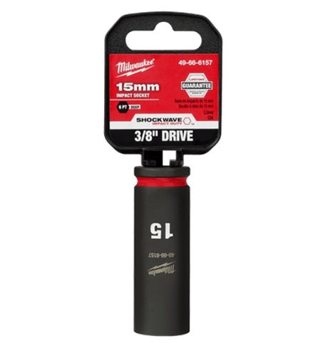 Shockwave 3/8in Drive 15mm Deep 6 Point Impact Socket